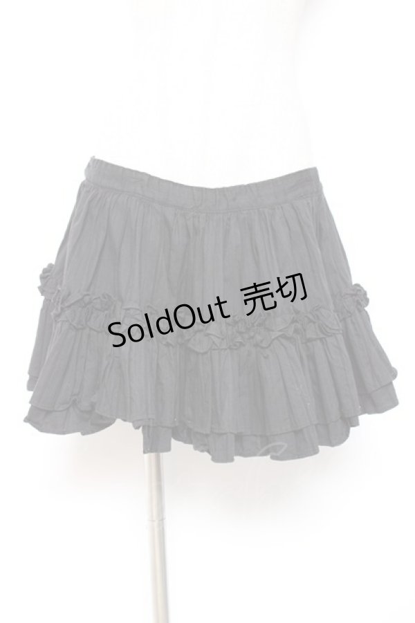 画像1: Na+H / フリルスカート  黒 Y-26-01-20-198-PU-SK-SZ-ZI (1)