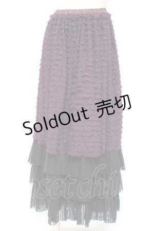 画像: ATELIER PIERROT / ロングフリルスカート  パープル Y-26-01-20-199-EL-SK-SZ-ZI
