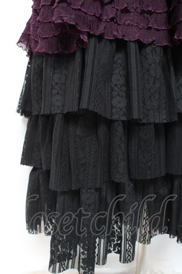 画像3: ATELIER PIERROT / ロングフリルスカート  パープル Y-26-01-20-199-EL-SK-SZ-ZI (3)