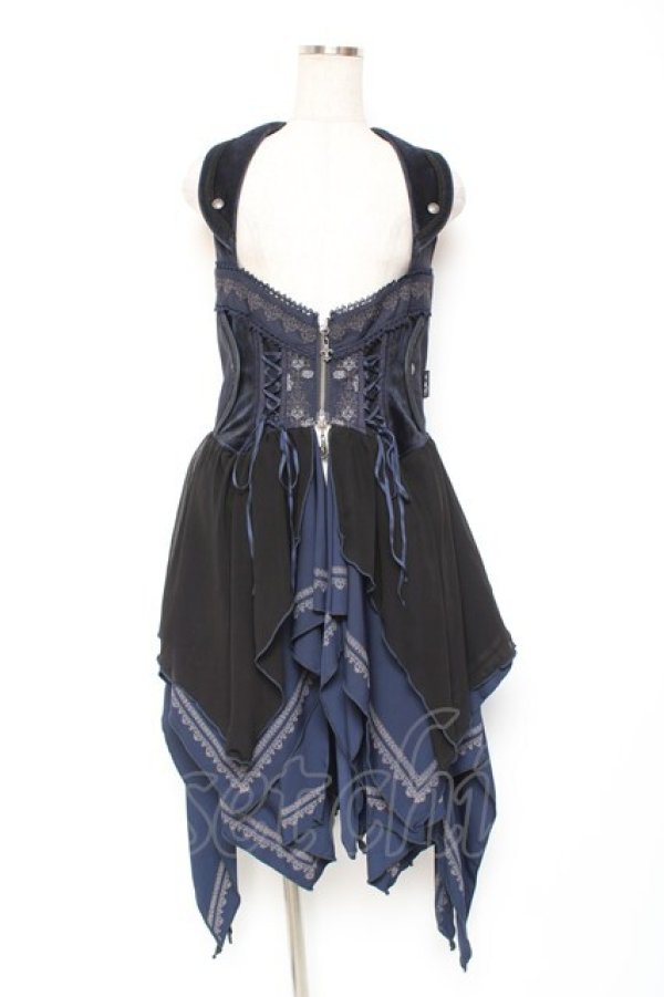 画像1: OZZ ANGELO / 薔薇刺繍ホルターベスト  ネイビー Y-26-01-20-025-OO-TO-HR-ZY (1)