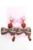画像1: Angelic Pretty / Melty Ribbon Chocolateピアス  ブラウン Y-26-01-22-001-AP-AC-SZ-ZY (1)