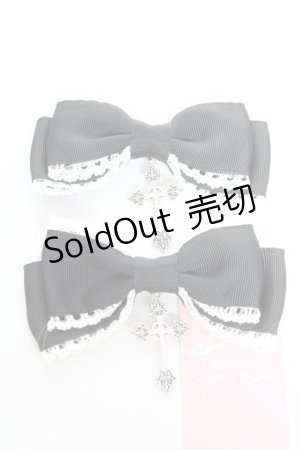 画像: Chalmiere / クロスリボンクリップセット  黒 Y-26-01-22-006-LO-AC-SZ-ZY