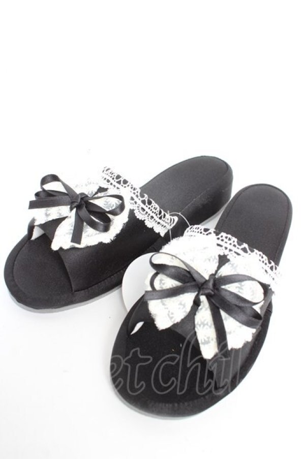 画像1: Alice Mashiro / MAパンタレールリボンシューズ  黒 Y-26-01-22-042-LO-ZA-SZ-ZY (1)