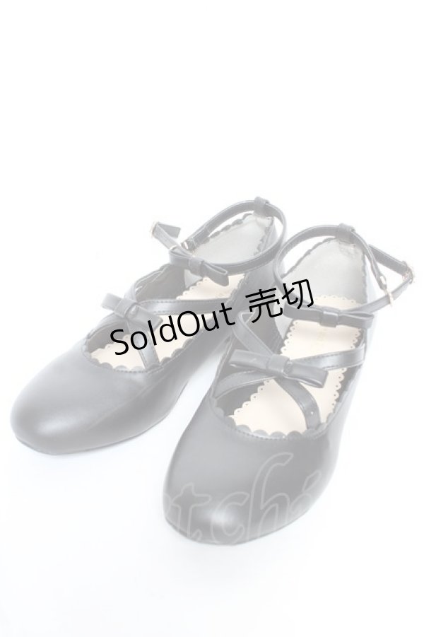 画像1: m petit by misako / AMリボンストラップパンプス LL 中黒 Y-26-01-22-043-LO-SH-SZ-ZY (1)