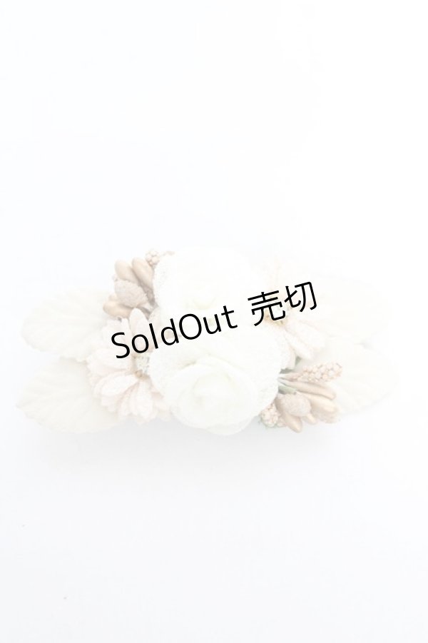 画像1: axes femme / フラワーモチーフクリップ  生成り Y-26-01-22-007-AX-AC-SZ-ZY (1)