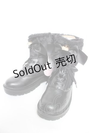 画像: m petit by misako / AMNIFFレースUPブーツ M 濃黒 Y-26-01-22-044-LO-SH-SZ-ZY