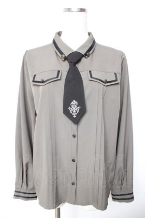 画像: axes femme / ミリタリー風ブラウス  カーキ Y-26-01-22-047-AX-BL-SZ-ZY