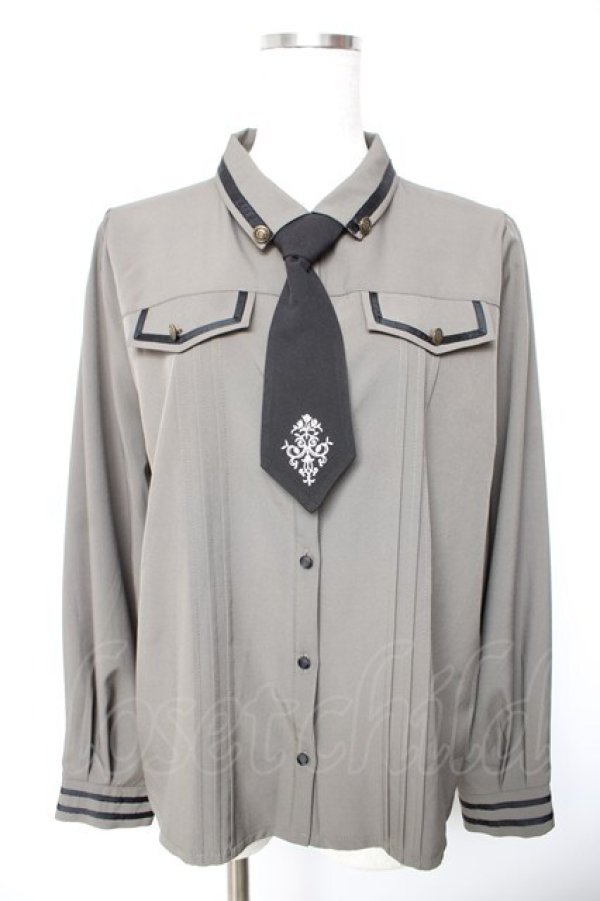 画像1: axes femme / ミリタリー風ブラウス  カーキ Y-26-01-22-047-AX-BL-SZ-ZY (1)