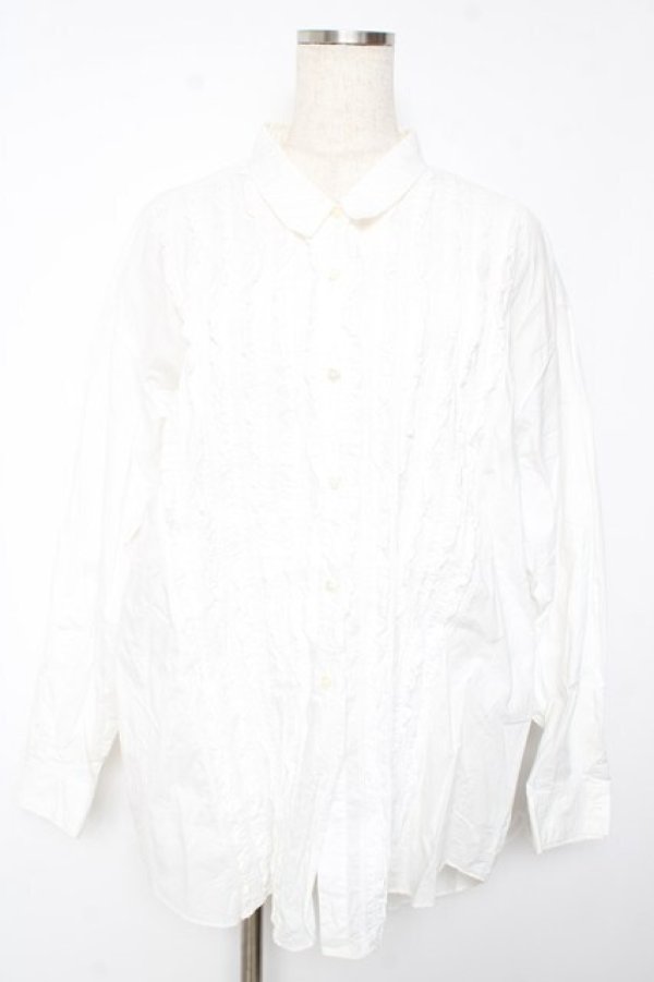 画像1: INGEBORG / フリルロングブラウス F 白 Y-26-01-22-050-LO-BL-SZ-ZY (1)
