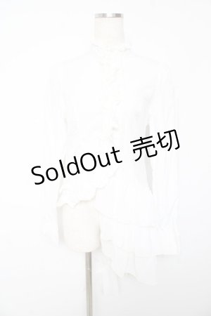 画像: BPN / フリルシフォンアシメブラウス M 白 Y-26-01-22-051-GO-BL-SZ-ZY