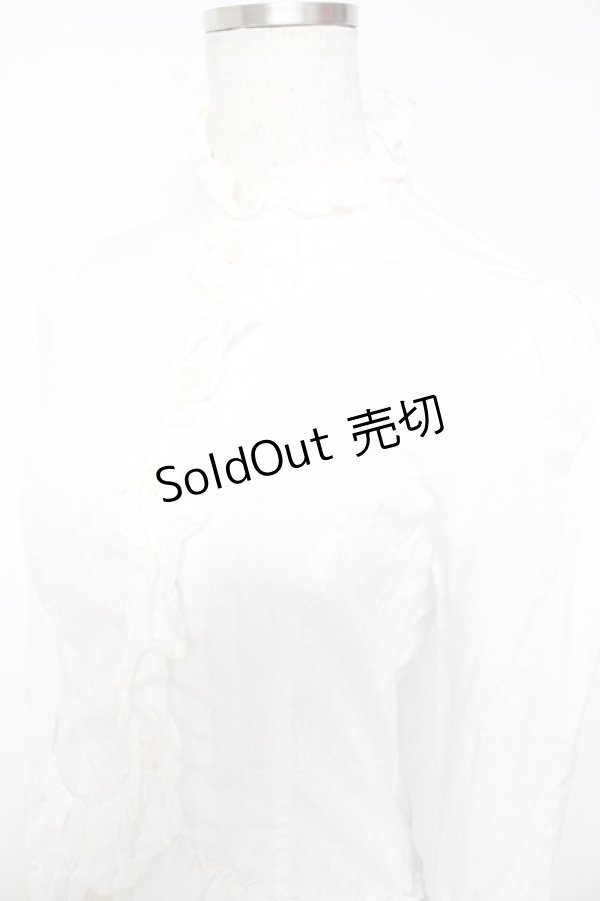 画像3: BPN / フリルシフォンアシメブラウス M 白 Y-26-01-22-051-GO-BL-SZ-ZY (3)