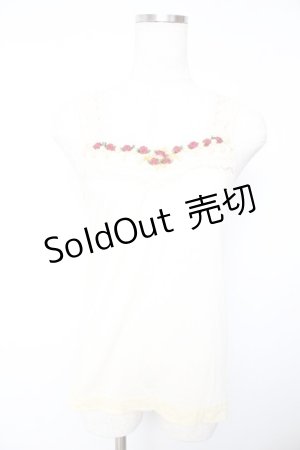 画像: axes femme / ローズ×パールタンク  生成り Y-26-01-22-052-AX-TO-SZ-ZY