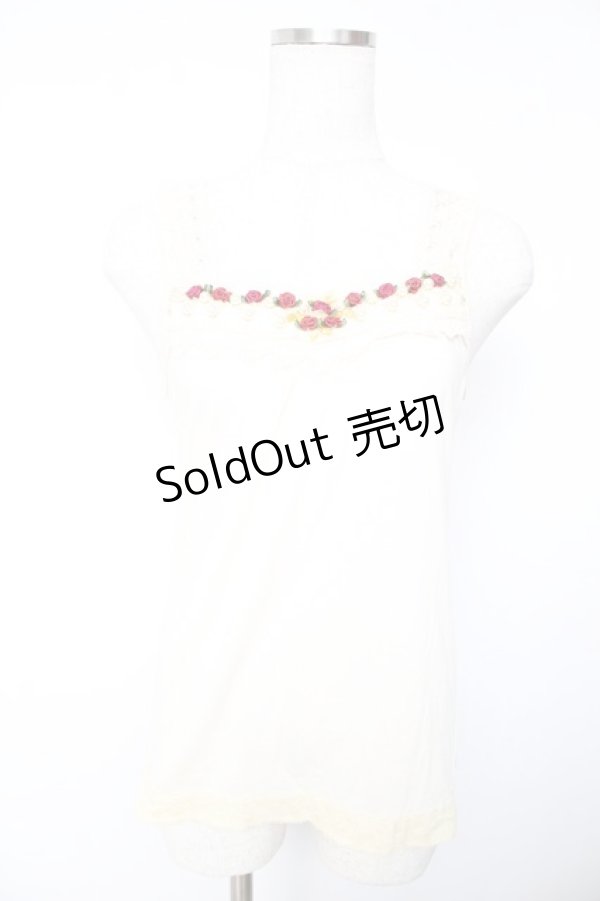 画像1: axes femme / ローズ×パールタンク  生成り Y-26-01-22-052-AX-TO-SZ-ZY (1)