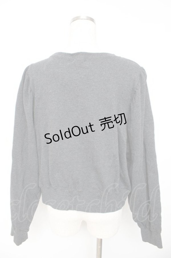 画像2: axes femme / フロッキープリントトレーナー F チャコール Y-26-01-22-055-AX-TO-SZ-ZY (2)