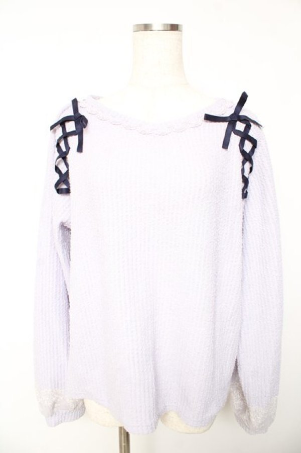 画像1: axes femme / レースアッププルオーバー F ラベンダー Y-26-01-22-057-AX-TO-SZ-ZY (1)