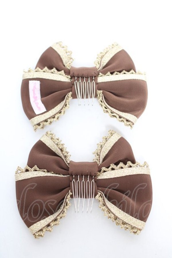 画像2: Angelic Pretty / ブレードリボンコーム  ブラウン Y-26-01-22-009-AP-ZA-SZ-ZY (2)