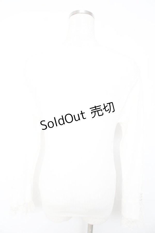 画像2: axes femme / 吸湿発熱袖レースニットプルオーバー  アイボリー Y-26-01-22-058-AX-TO-SZ-ZY (2)