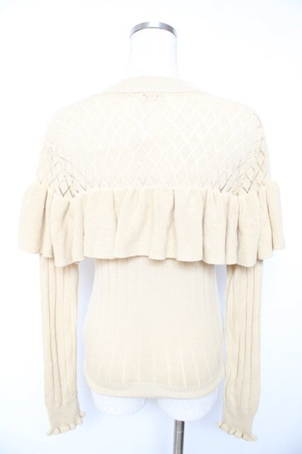 画像2: axes femme / コサージュ付きフリルニット  ベージュ Y-26-01-22-060-AX-TO-SZ-ZY (2)