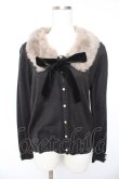 画像1: axes femme / ファー付きカーディガン  黒 Y-26-01-22-063-AX-TO-SZ-ZY (1)