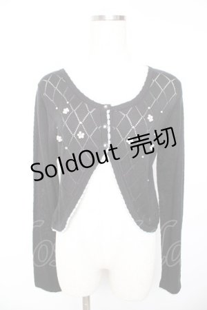 画像: axes femme / ダイヤ柄ニットボレロ  黒 Y-26-01-22-064-AX-TO-SZ-ZY