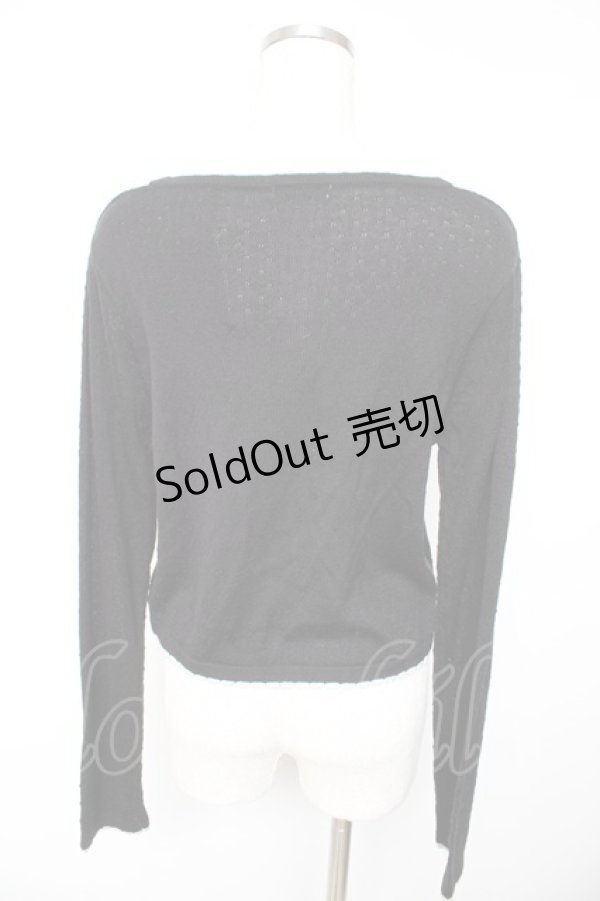 画像2: axes femme / ダイヤ柄ニットボレロ  黒 Y-26-01-22-064-AX-TO-SZ-ZY (2)