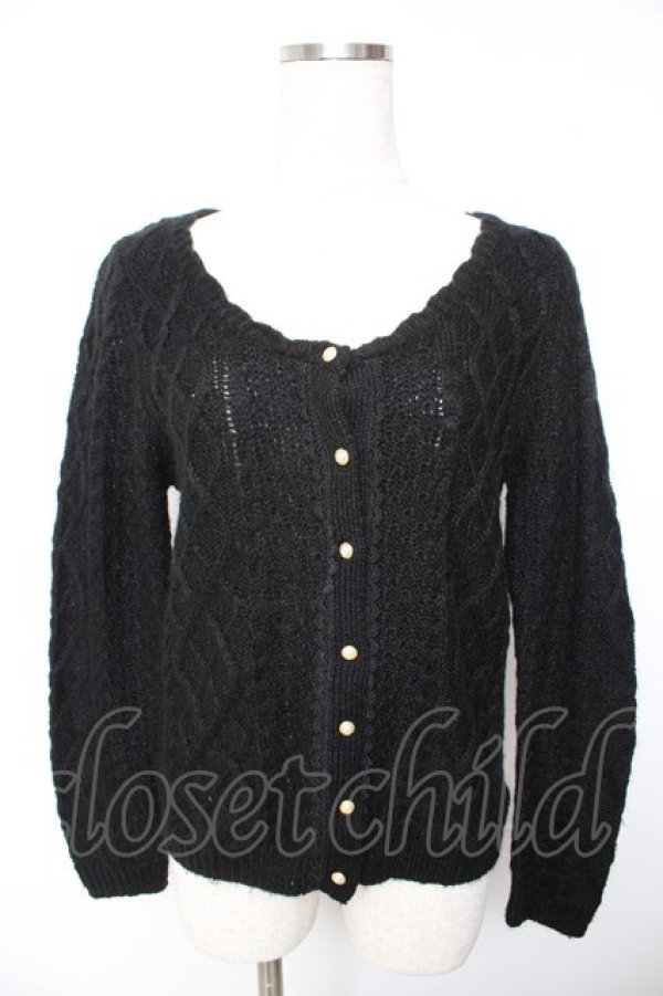 画像1: axes femme / ファーティペット付ニットカーデ  黒 Y-26-01-22-065-AX-TO-SZ-ZY (1)