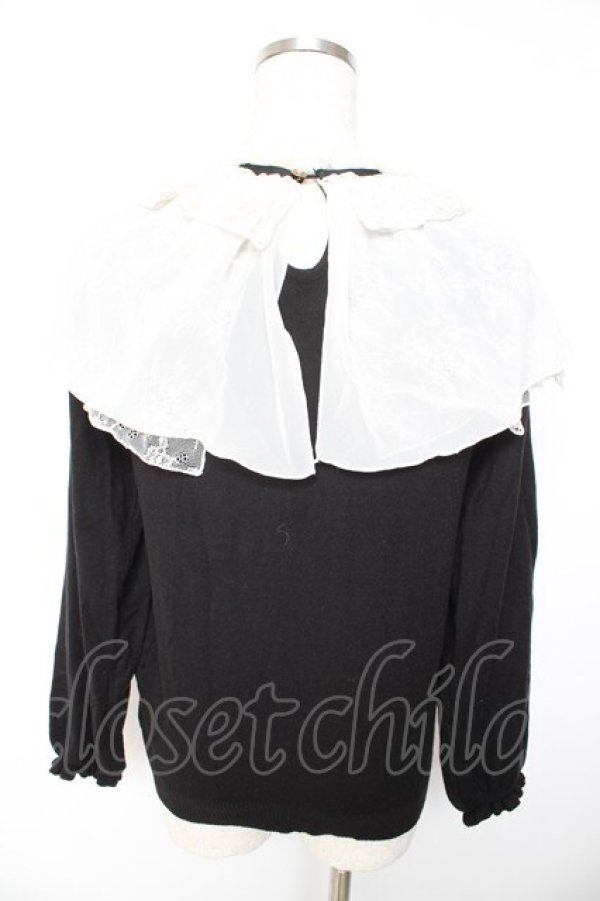 画像2: axes femme / ケープデザインニットプルオーバー  黒 Y-26-01-22-066-AX-TO-SZ-ZY (2)