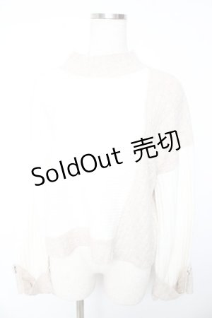 画像: axes femme / 配色ラメニット  生成り Y-26-01-22-067-AX-TO-SZ-ZY