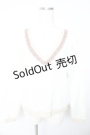 画像: axes femme / Vネックニット  生成り Y-26-01-22-068-AX-TO-SZ-ZY