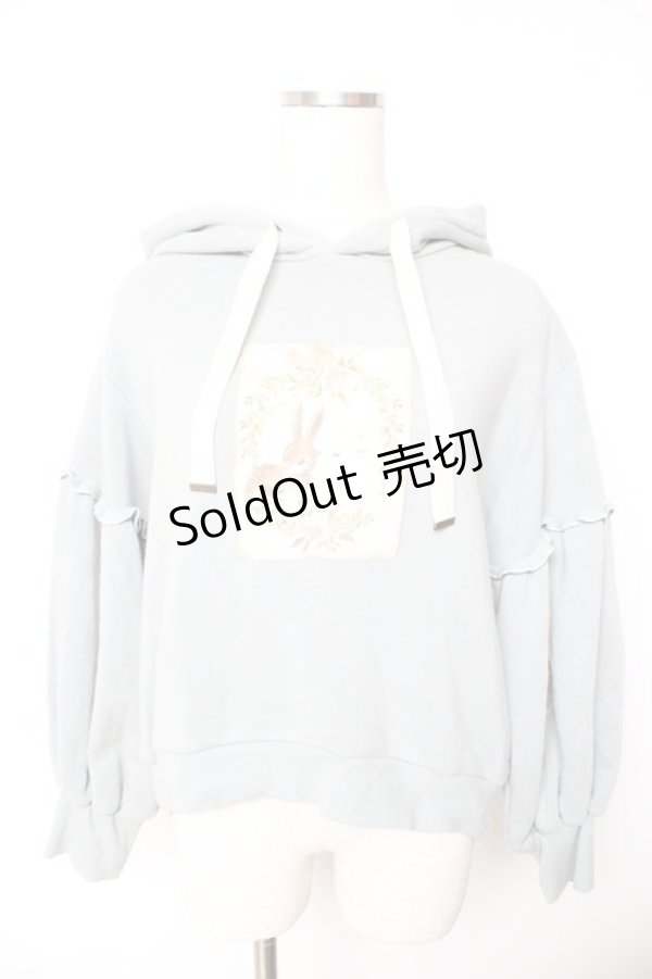 画像1: axes femme POETIQUE / ラビットプリントフリルパーカー  ミント Y-26-01-22-069-AX-TO-SZ-ZY (1)