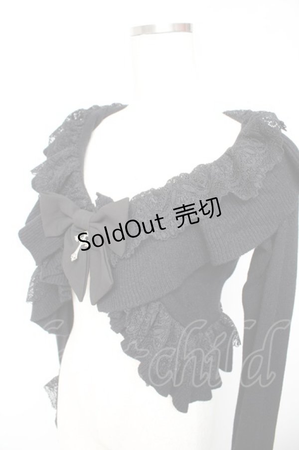 画像3: Chalmiere / クロス透かし編みニットカーデ M 黒 Y-26-01-22-072-LO-TO-SZ-ZY (3)