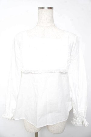 画像: F i.n.t / フラワーバスケット刺繍プルオーバーブラウス  白 Y-26-01-22-073-CA-TO-SZ-ZY