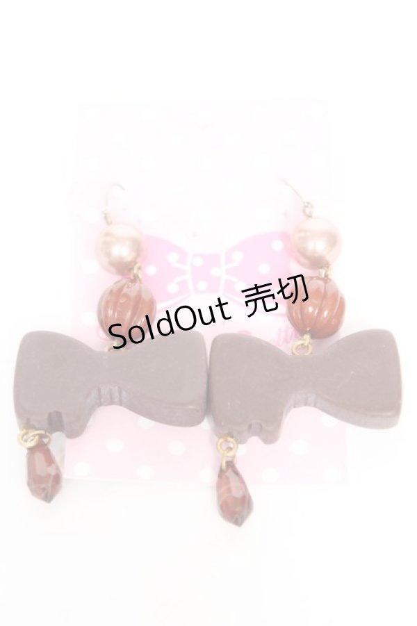 画像2: Angelic Pretty / Melty Ribbon Chocolateピアス  ブラウン Y-26-01-22-001-AP-AC-SZ-ZY (2)