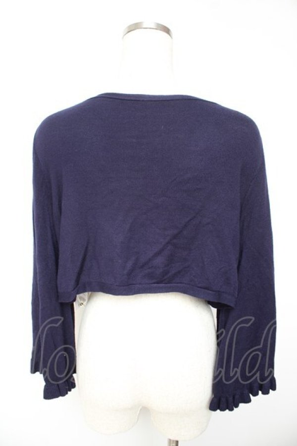 画像2: an another angelus / レースモチーフ使いニットボレロ  紺 Y-26-01-22-077-LO-TO-SZ-ZY (2)