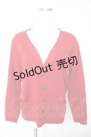 画像: Fi.n.t / Vネックミドル丈カーディガン  赤 Y-26-01-22-078-CA-TO-SZ-ZY