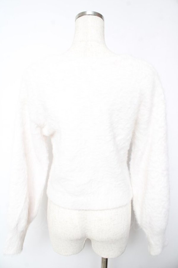 画像2: axes femme / アソート釦フェザーニットカーディガン  白 Y-26-01-22-080-AX-TO-SZ-ZY (2)
