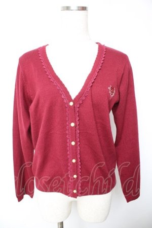 画像: axes femme / バラ刺繍カーディガン M ワイン Y-26-01-22-081-AX-TO-SZ-ZY