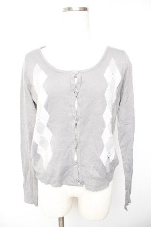 画像: axes femme / アーガイルJQカーディガン M グレー Y-26-01-22-082-AX-TO-SZ-ZY