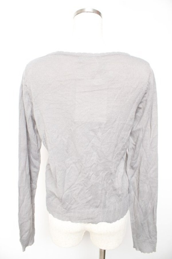 画像2: axes femme / アーガイルJQカーディガン M グレー Y-26-01-22-082-AX-TO-SZ-ZY (2)