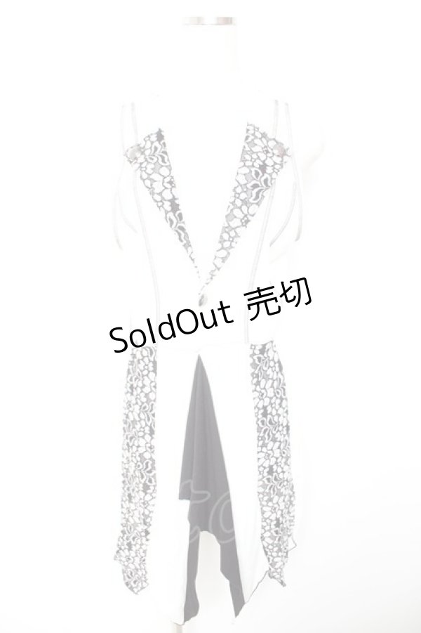 画像1: ALGONQUINS / レース切替ロングベスト  白 Y-26-01-22-087-AL-TO-SZ-ZI (1)