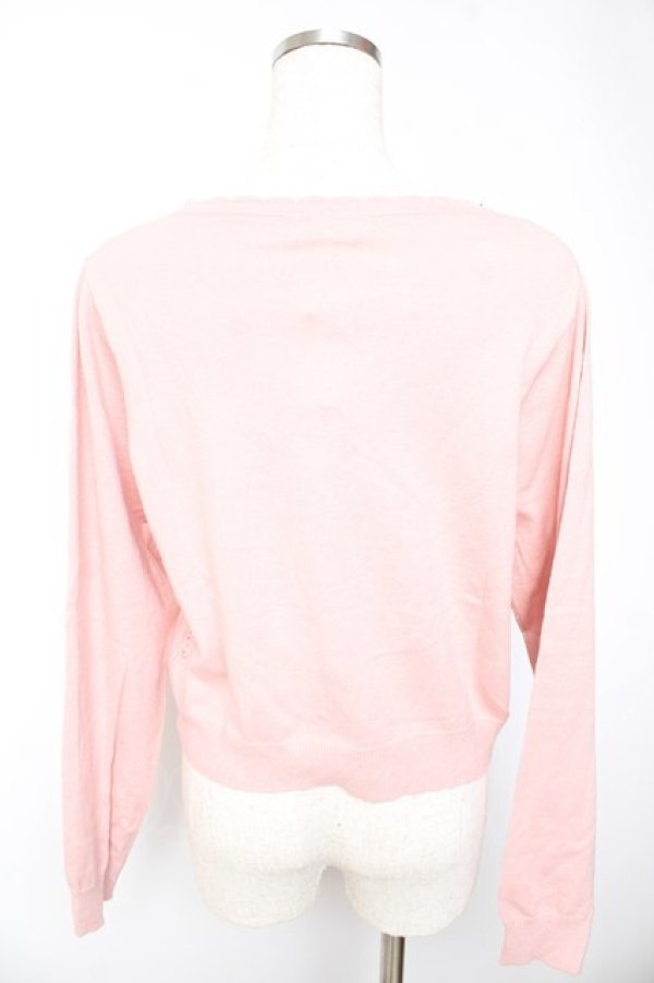 画像2: m petit by misako / AM*ハート透かしニットカーディガン M 中桃 Y-26-01-22-088-LO-TO-SZ-ZY (2)