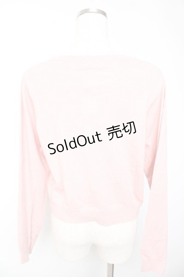 画像2: m petit by misako / AM*ハート透かしニットカーディガン M 中桃 Y-26-01-22-088-LO-TO-SZ-ZT0220E (2)