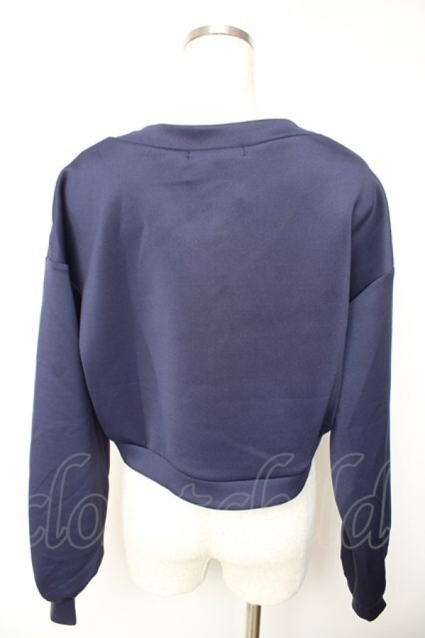 画像2: F i.n.t / 刺繍入りダンボールニットプルオーバー F ネイビー Y-26-01-22-089-CA-TO-SZ-ZY (2)