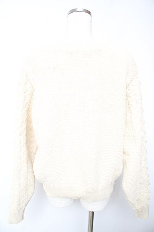 画像2: F i.n.t / アラン柄ストレッチニットプルオーバー F アイボリー Y-26-01-22-090-CA-TO-SZ-ZY (2)