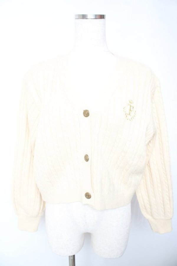 画像1: F i.n.t / モノグラムロゴ刺繍ケーブルニットカーディガン F クリーム Y-26-01-22-093-CA-TO-SZ-ZY (1)
