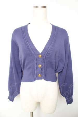 画像: an another angelus / 飾りケーブル衿ぐりコイン釦ニットカーディガン F ブルー Y-26-01-22-094-CA-TO-SZ-ZY