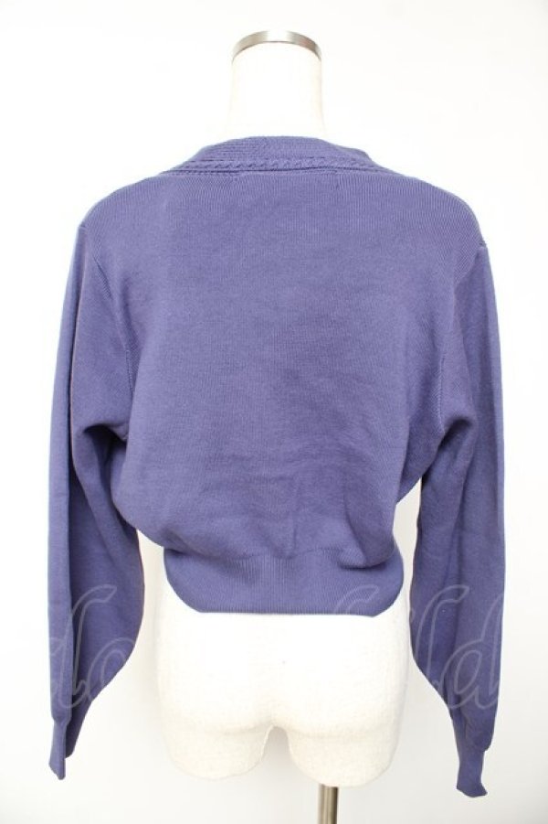 画像2: an another angelus / 飾りケーブル衿ぐりコイン釦ニットカーディガン F ブルー Y-26-01-22-094-CA-TO-SZ-ZY (2)