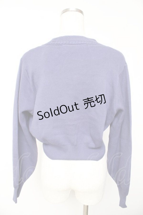 画像2: an another angelus / 飾りケーブル衿ぐりコイン釦ニットカーディガン F ブルー Y-26-01-22-094-CA-TO-SZ-ZT627 (2)