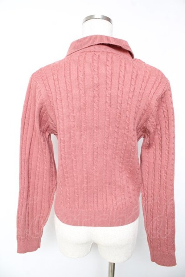 画像2: F i.n.t / モノグラムロゴ刺繍ニットポロ F ピンク Y-26-01-22-095-CA-TO-SZ-ZY (2)