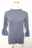 画像1: F&A / 袖口リボン7分袖ニットプルオーバー F ブルー Y-26-01-22-097-LO-TO-SZ-ZY (1)